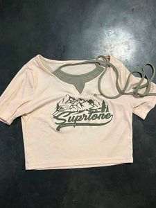 ❗❗price low.  Cream Graphic Print Crop Top