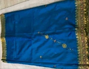 Blue wedding pure kanjeevaram silk saree