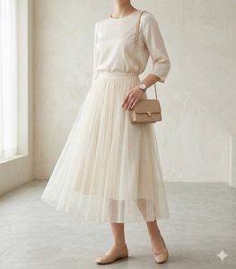 White Skirt double layer net(check  video)