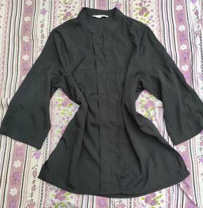 Stylish Dark Grey Bell Sleeve Top