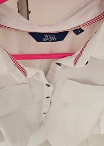 White Sheer Button-Up Top