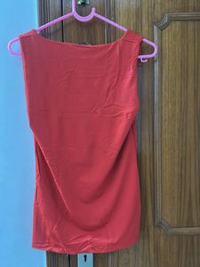 ZARA Polyamide Red Sleeveless Tank Top
