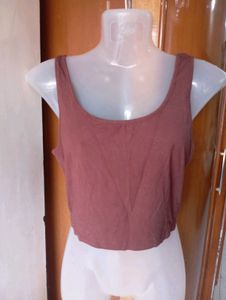 Stylish Brown Crop Tank Top