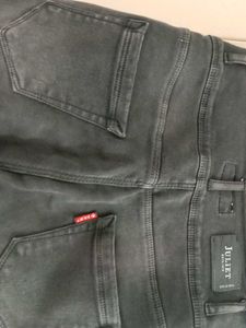Dark Grey High-Waist Skinny Jeans