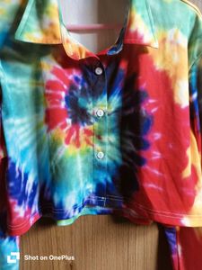 Colorful Tie-Dye Cropped Shirt