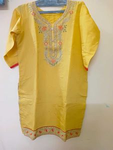 Yellow Embroidered Kurta Set with Dupatta