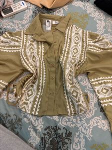 Boho Print Button-Up Shirt