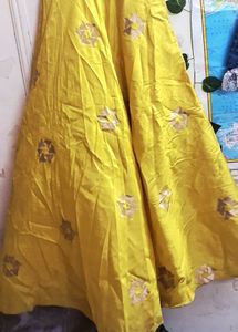 Elegant Yellow Embellished Ethnic Gown