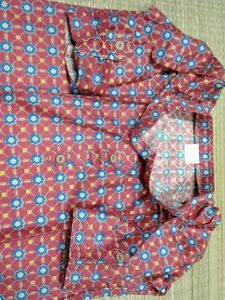 Red Colour Cambridge Cotton Kurti