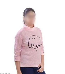 Stylish Pink Graphic Print high neck sweatshirt