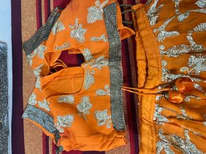 Designer Orange Floral Lehenga Choli Set
