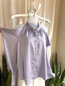 Imported lavender Cold Shoulder Blouse