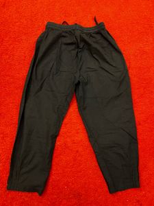 Black Cotton Casual Pants