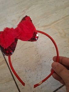Sparkling Red Bow Headband