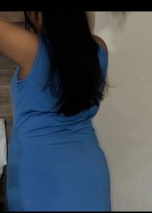 🐬🧵Elegant Ruched Blue Midi Dress