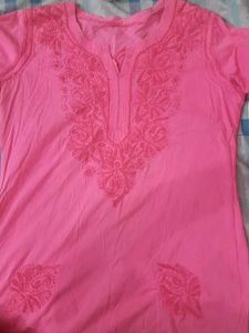 Pink Embroidered Kurta