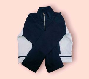 Navy &amp; White Track Jacket