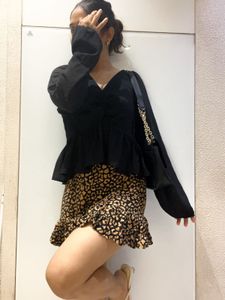 Stylish Black Peplum Top and skirt co-ord set