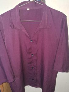 Casual Purple Button-Up Top