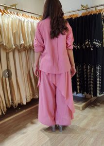 Blush Pink Flap Pant Ribbon Coord Set