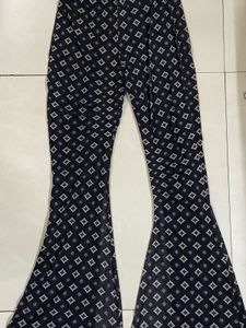 Patterned Flare Leg Pants