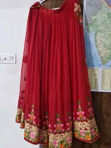 Red Embroidery Work Lehnga/Chaniya