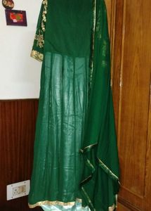 Elegant Green Embroidered Gown