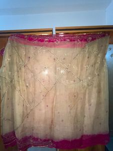 Beautiful Embroidered  bandhani Saree