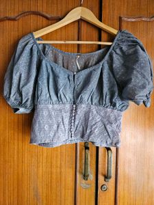 Chic puff Sleeve crop Top