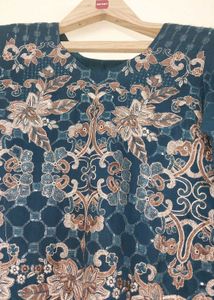 Embroidered Teal Kurta Set with Dupatta