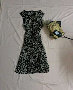 Chic Leopard Print Ruched Dress