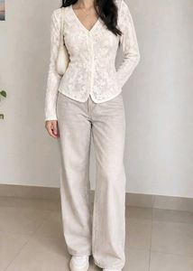 Sheer White Long Sleeve Top