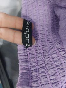 Lilac Square Neck Puff Sleeve Top