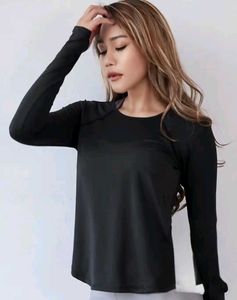 Black Long Sleeve Athletic Top
