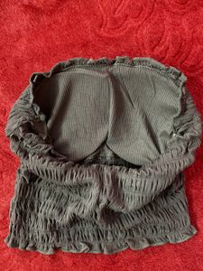 Olive Crop Top With Pad