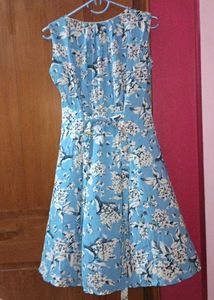 Blue Floral Midi Dress.