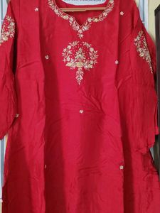 Elegant Red jordosi embroidary Kurta