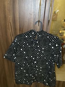 Black &amp; White Polka Dot Top