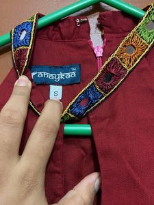 Elegant Red Halter Neck kurti set