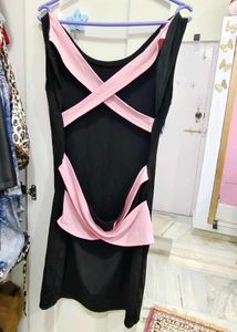 Chic Black Mini Dress with Back Detail