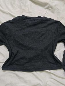 Dark Grey Athletic Print Long Sleeve Top