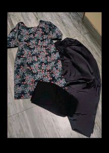3 Pcs Suit Kurti Dhoti Nd Legging
