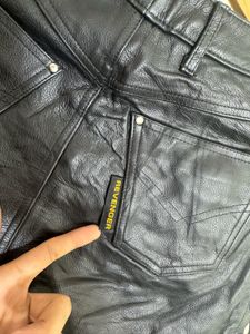Black Lace-Up Faux Leather Pants