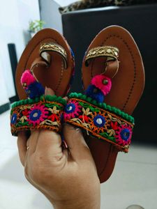 Kids Ethnic Embroidered Flats