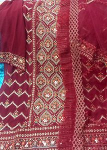 Maroon Embroidered Salwar Kameez