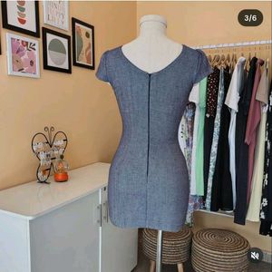 Denim Textured Bodycon Dress
