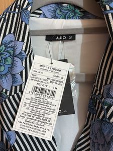 Floral Striped Cropped Blazer