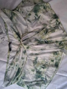 SHEIN Olive Tie-Front Top