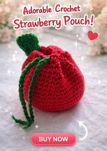 Crochet Strawberry coin Pouch