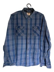 Men's Blue Plaid Long Sleeve Shirt